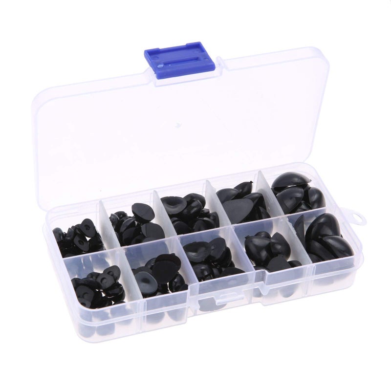 Yetaha 150PCS Plastic Nose, 5 Sizes Craft Triangle Nose for Stuffed Animals Doll Animal Plush Toys Bear Dog Puppet DIY Making, Black - Image 2